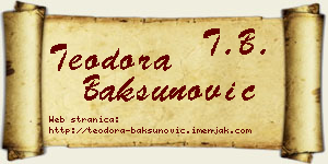 Teodora Bakšunović vizit kartica